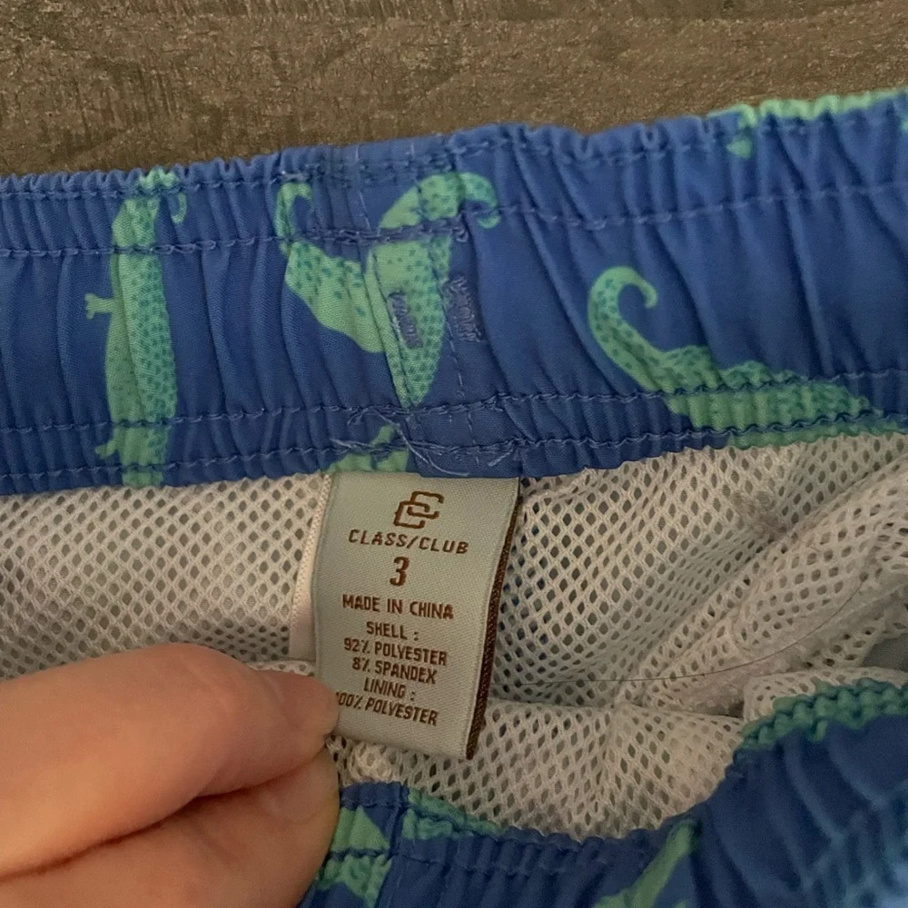 Kids Blue Alligator Print Swim trunks Shorts